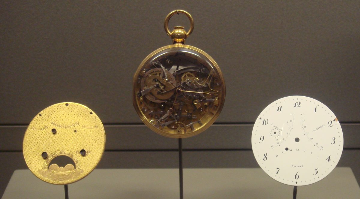 Montre de poche Breguet de 1785 avec mécanisme squelette visible